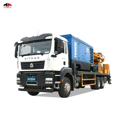 kaufen SINOTRUCK Mounted Deep Water Well Truck Chassis Drilling Rig With Air Compressor Integrated Online-Herstellung